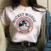 2025 Mickey Tshirt Y2k Minnie Mouse Hat Print Cotton Comfort T-shirt Women Fashion T Shirt Female Clothes Kawaii Disney T Shirt