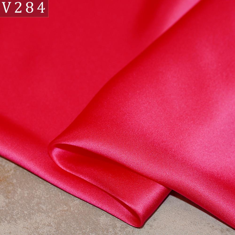 HYSK Natural Genuine Pure 100% Silk Crepe Satin Fabric Silk China Duchess Plain Brown by Meter for Dress Bedding Wedding