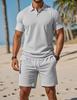 2025 Men's Slim Fit Summer Sports Short Sleeve Polo Shirt & Shorts Set