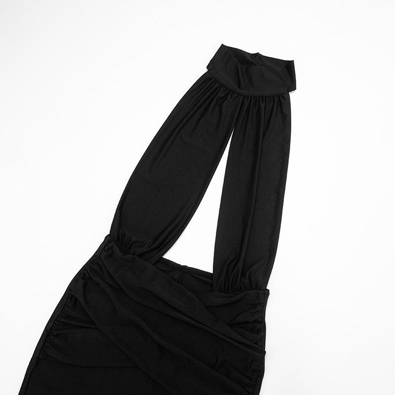 European Cross-Border Autumn/Winter Women's Sexy Halter Neck Cutout Jumpsuit