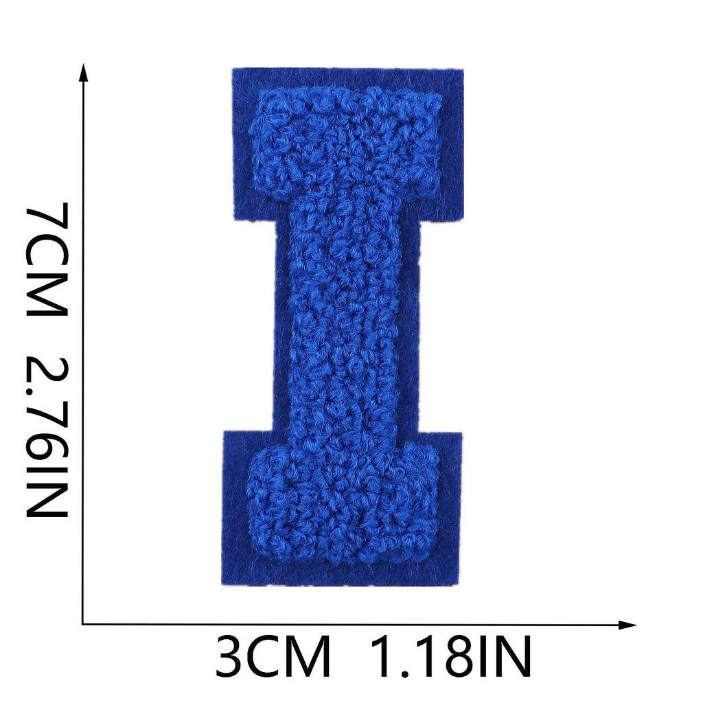 Xiao Tian Colorful 7cm Chenille A-Z Alphabet Embroidered Cloth Patch for Bags