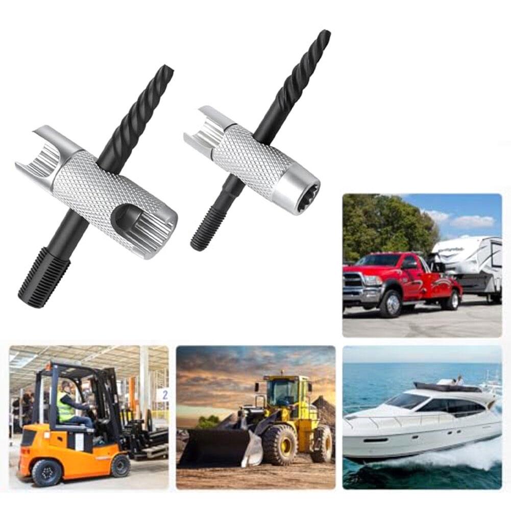 2 Pack Grease Fitting Installation Tool 4in1 for Hexagonal 38 516 716 Compatible with SAE NPT PTF and Metric Sizes