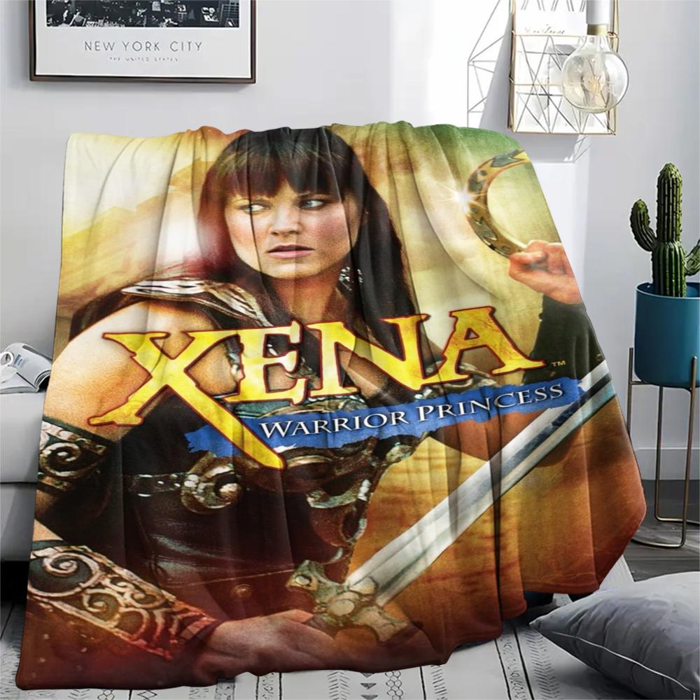 1PC Xena Warrior Print Flannel Blanket, High Quality Comfortable for All Seasons, Home Decor, Warmth and Comfort, Perfect for Christmas Gifts251