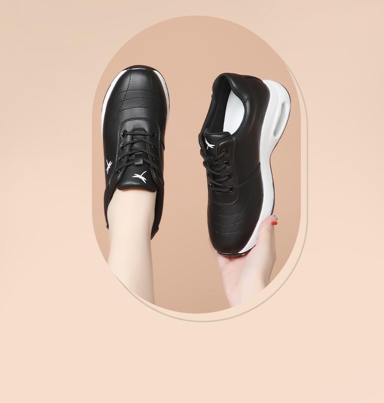 Red Dragonfly Women's Height-Increasing Thick-Soled White Leather Casual Shoes for Spring, Autumn, and Winter