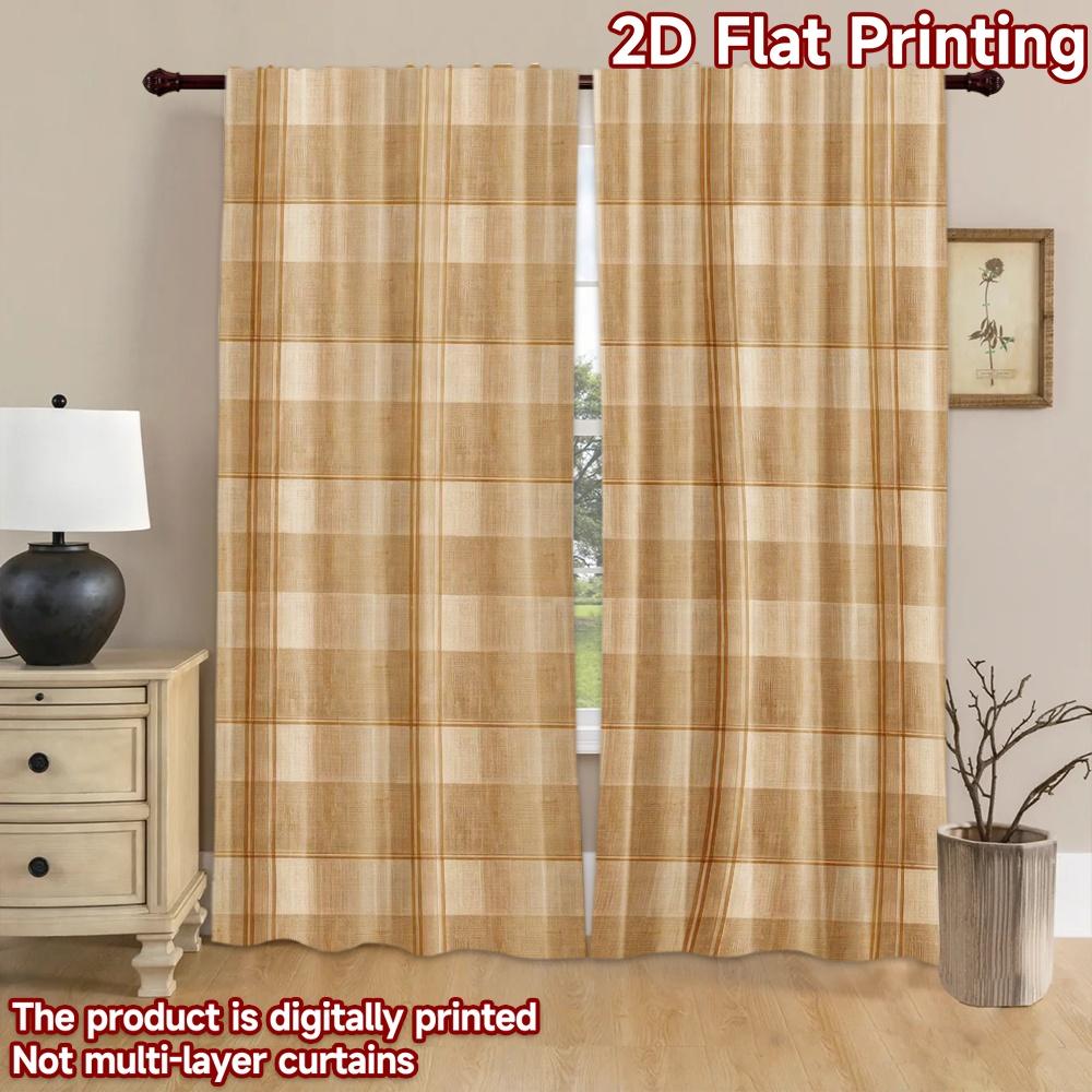 2D flat Photography Backdrop Popular Tapestry Brown Plaid Checks 100% Polyester Vibrant Reunion Use for Suitable for indoor