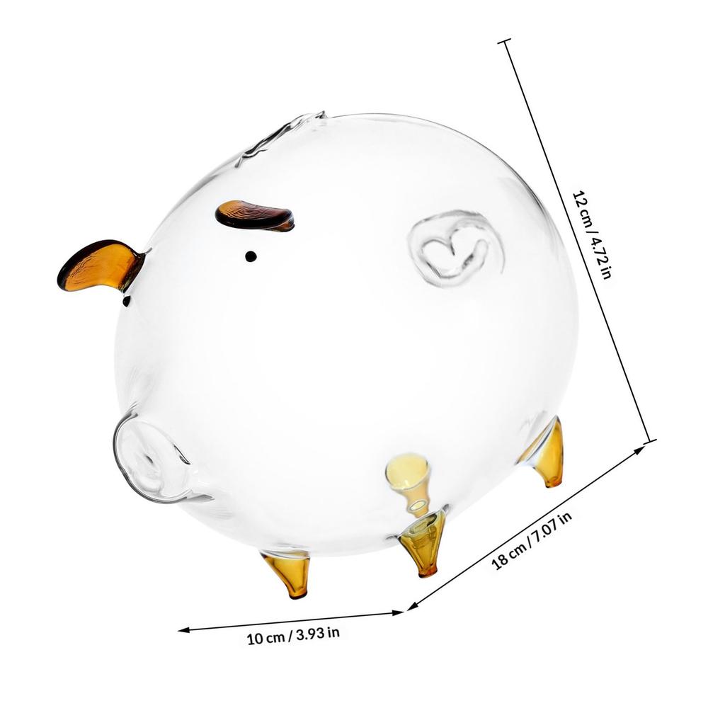 Transparent Creative Piggy Bank Clear Glass Pig Money Pot Desktop Decor Coin Storage Box Glass Piggy Bank Pig Shaped Money Pot
