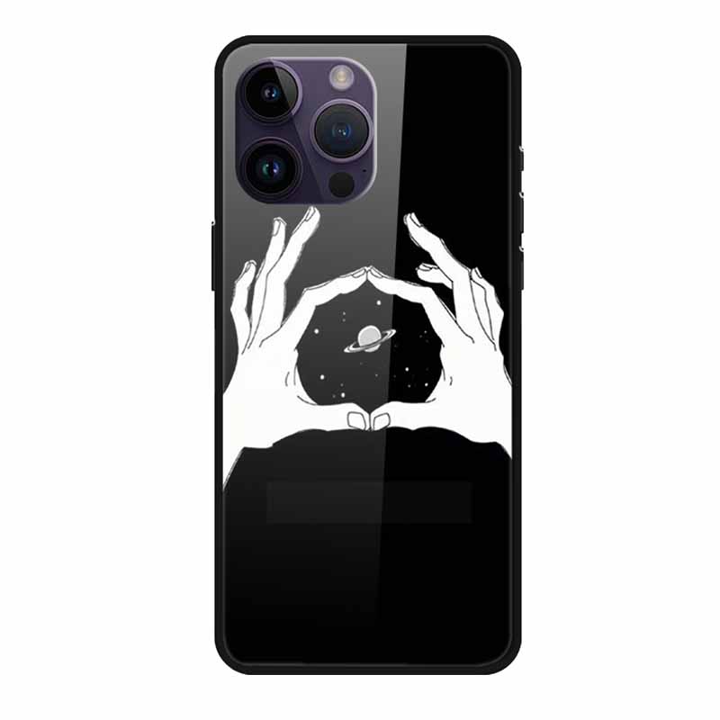 Tempered Glass Case For iphone 15 Pro Max Case Hard Glass Back Cover Soft TPU Bumper For iphone 16 Pro Max Phone Case 16Pro Max