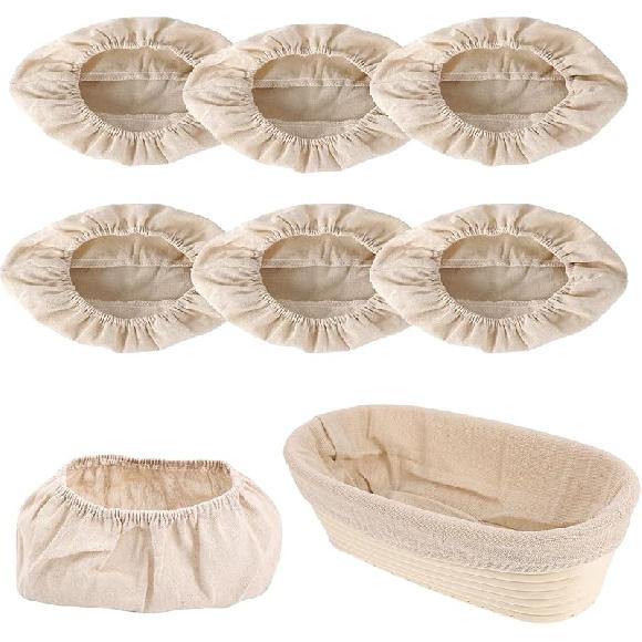 6 Packs Round Bread Proofing Basket Cloth Liner Rattan Baking Dough Basket Cover Natural Rattan Banneton Proofing Cloth(10 Inch)