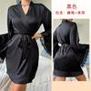 Sexy Nightgown Medium Bathrobe Sex Pajamas Women's Long-sleeved Women's Satin Clothing