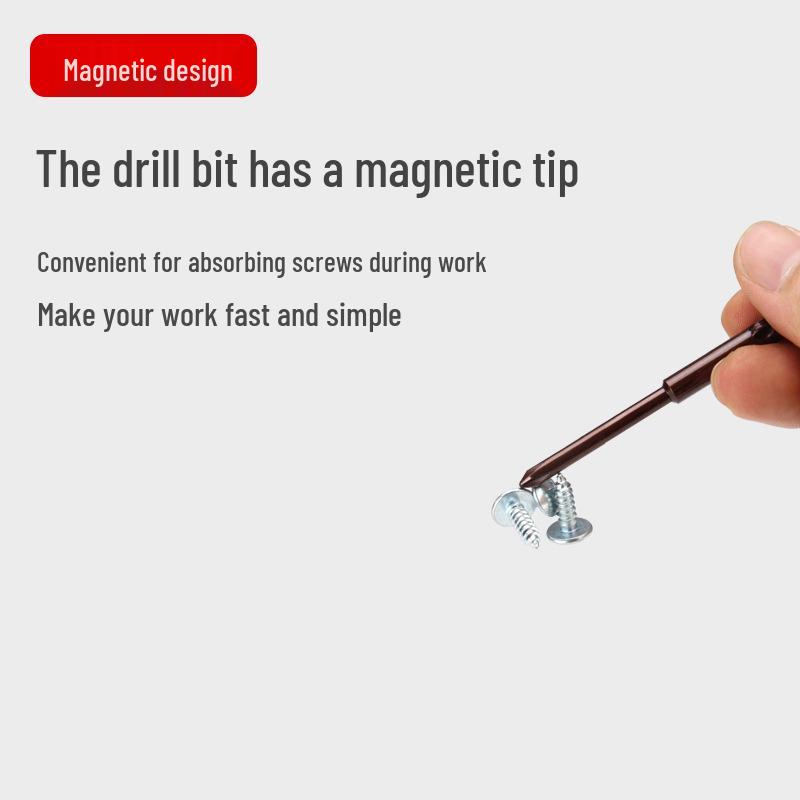 800-Character Electric Screwdriver Set, 4mm Diameter, Round Shank & Handle, Fine Head Bits PH0 PH1