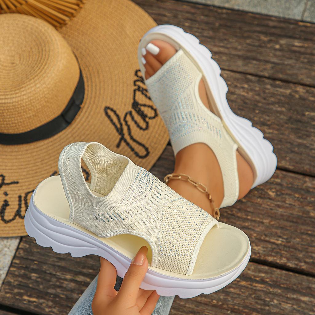 Fashion Women Roman Fish Mouth Bottom Sandals Breathable Mesh Lace-Up 2025 Summer Sports Hollow Out Designer Shoes Zapatos De Mujer