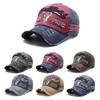 Retro Briefstickerei Baseballkappe für Herren Damen Patchwork Denim Hip-Hop Kappen Unisex Verstellbar Lässig Sonnenhut Trucker Caps