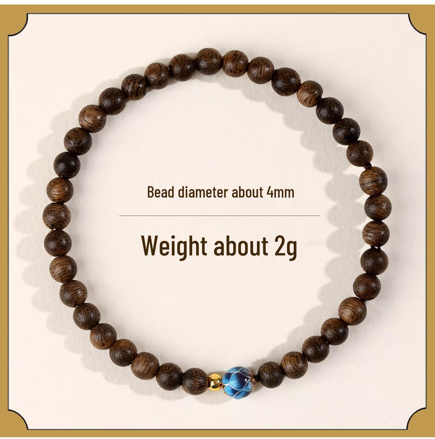 

Agarwood Cloisonné Lotus Bracelet: Calming Buddhist Beads for Couples