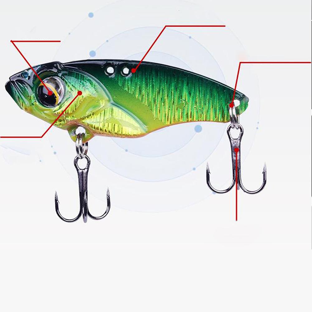 High Simulation Lure Zinc Alloy Sinking Lure Bait 7g/14g For Sea Bass Sequined Bionic Bait With 2 Treble Hook For Bass Panfish