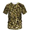 Hip Hop Personality Peanut Sunflower Seed Pattern 3d Printing Funny Men's Short Sleeve T-Shirt Fashion New Creative Quality Top