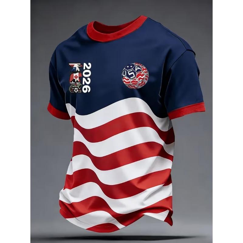 

New Summer Men s 3D Digital Printed Soccer Jersey, Loose Fit, Breathable, Quick-Drying, Short-Sleeve Sports Training Jersey 3XL