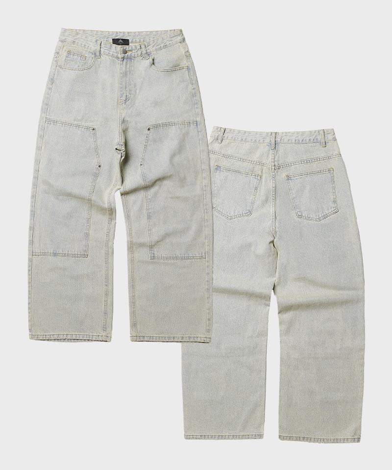 ARTISTWEAR [2Colors] Vintage Washed Double Knee Denim Pants