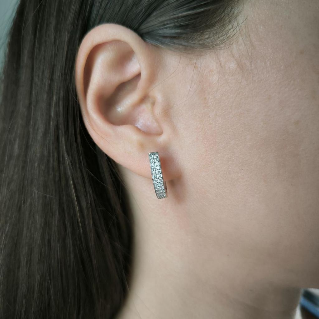 Серебряные серьги с фианитами (2180708)