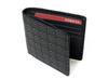 Inden bifold wallet 2003 bill compartment C black deerskin x black lacquer unusual checkered pattern [Indenya]