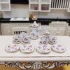 1:12 Dollhouse Miniature Porcelain Ceramic Tea Cup Set Tableware Kitchen Dollhouse Teapot DIY Toys
