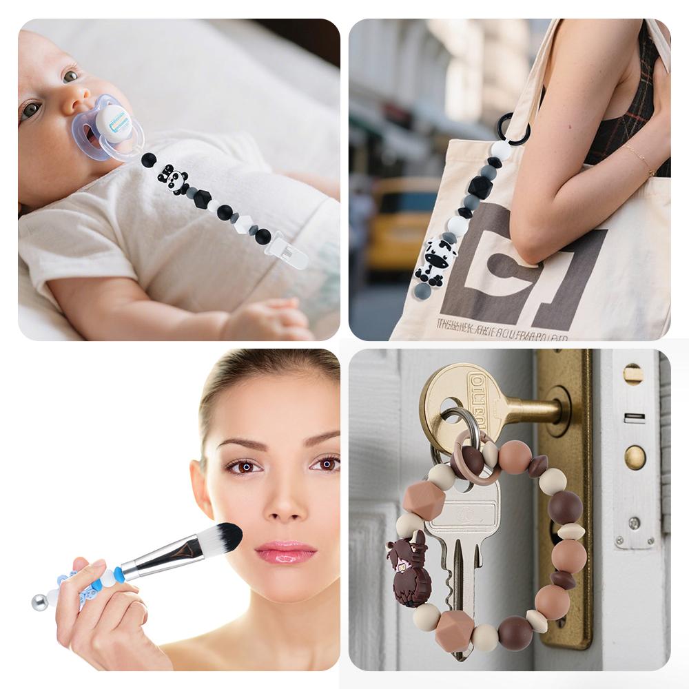 60 Pcs/Bag, Silicone Bead Set For DIY Handmade Creation, Applied To Jewelry, Clothing, Backpacks, Keychains, Etc