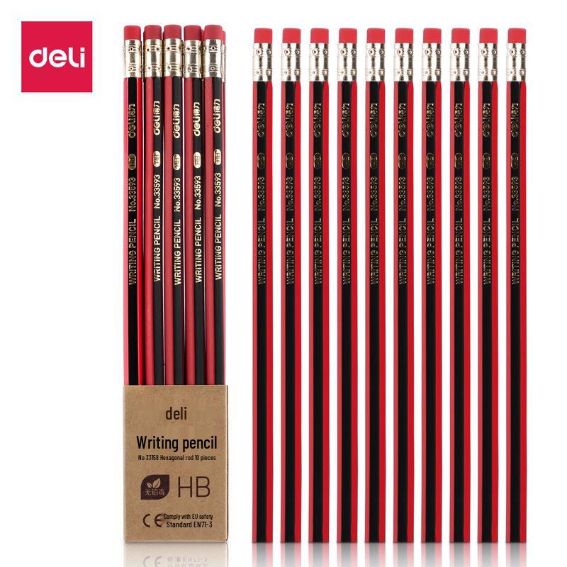 

Deli Student Writing & Drawing Pencil with Eraser, HB/2B, Hexagonal Barrel 2B