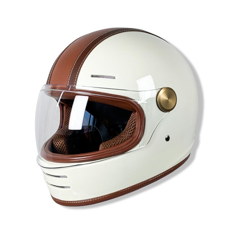 

Полнолицевой ретро-шлем с Bluetooth - Сертифицированное DOT внедорожное защитное снаряжение, Прочная унисекс конструкция L