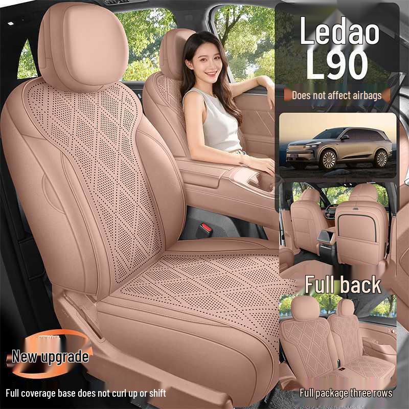 Universal L90 Suede Perforated Seat Cover for All Seasons - Breathable Car Cushion