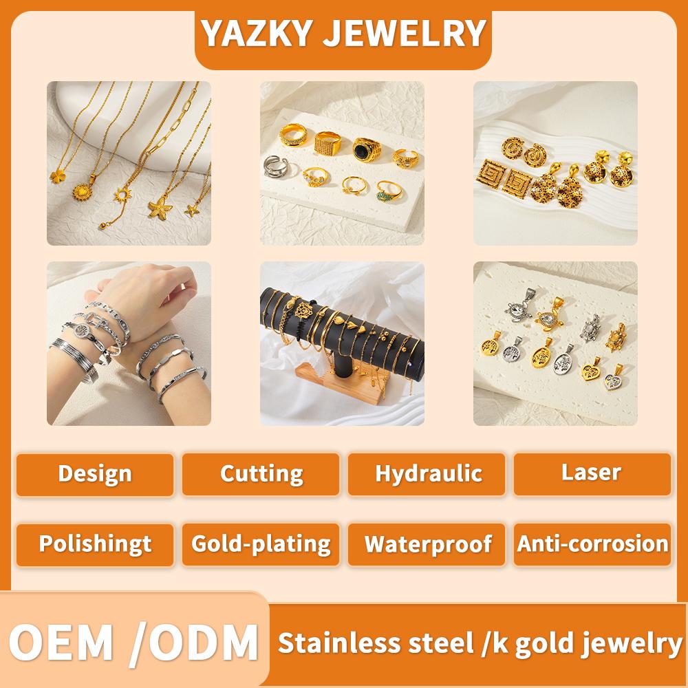 Punk Stainless Steel Cuff Bracelets Bangles Unisex 18K Gold Plated Knitted Open Bangle Pulseras Luxury Jewelry YAZKY Gift
