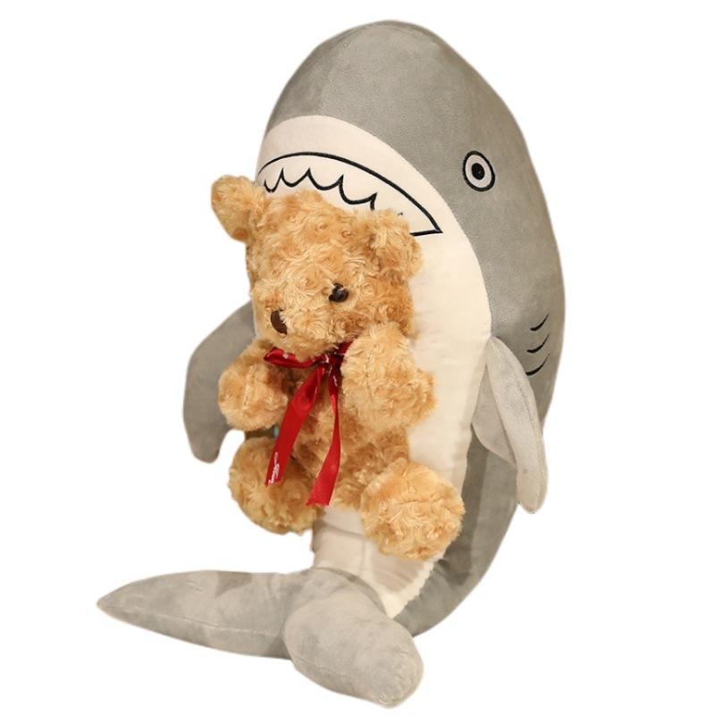 

Bear Shark Plush Toy Fashion Cute Personality Bed Pillow Pillow Student Gift світло-коричневого кольору