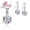 New Fashion Crystal Jewelry Set Cubic Zirconia CZ Pendant Necklace 925 Sterling Silver Jewelry Set Gift For Women Lovers
