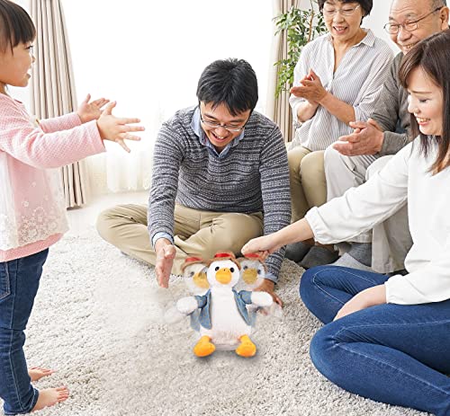 Kiyoraka OK-A01 "Flapping Duck" - A Cute Plush Toy That Repeats What You Say and Shakes Its Head, White