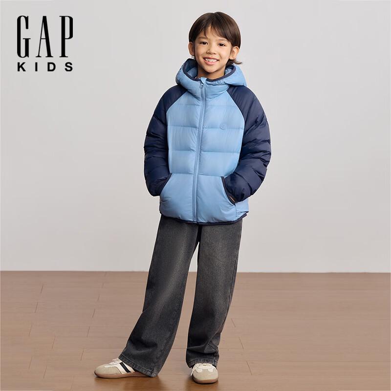 Gap Boys' Colorblock Lightweight Hooded Down Jacket
