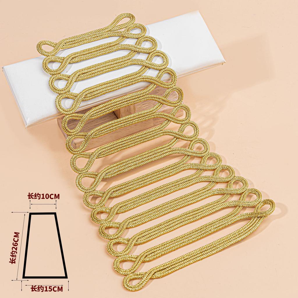 1pcs Chinese Knot Buttons, Gold Wire, Trapezoidal Buttons, Military Uniforms, Dresses, Dance Clothes, Decorative Buckles