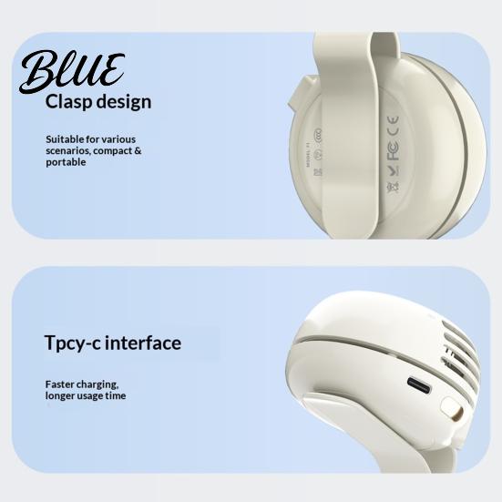 Batteriebetriebener Ventilator Tragbarer Clip-On-Ventilator Tragbarer Persönlicher Mini-Leiser Blattloser 5 Einstellbare Geschwindigkeit Gürtel Klein Wiederaufladbar 360° Schwenkbar Kühlung für