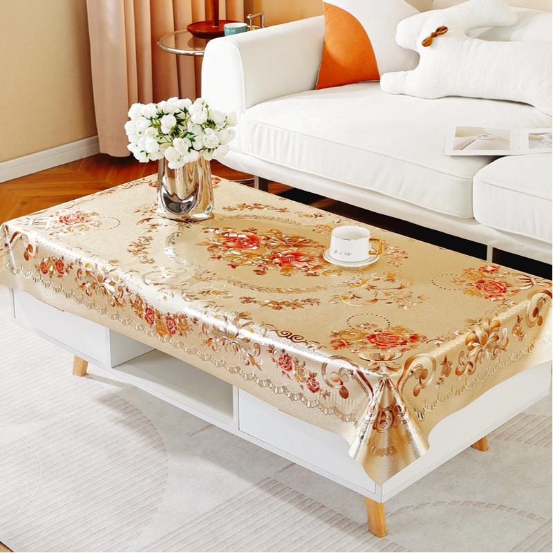 Wasserdichte, Ölbeständige und Hitzeschützende Kaffeetisch-Tischdecke Zum Drauflassen Rechteckige Esstischdecke Haushalt Wohnzimmer Leichter Luxus