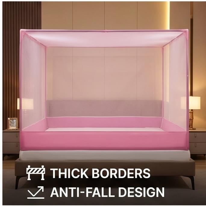 Nova Mosquiteira Yurt Completa Sem Instalação Anti-Queda com Base Completa para Camas de 120/150/180/200cm, Segura para Crianças e Bebês, Uso em Quarto de Casa