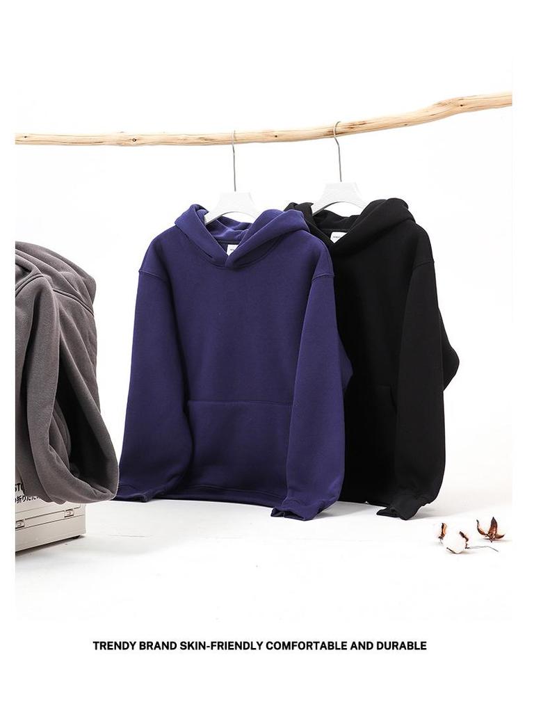Retro Heavyweight 480g Hooded Sweatshirt - Thick Fleece Drop Shoulder Pullover for Men and Women