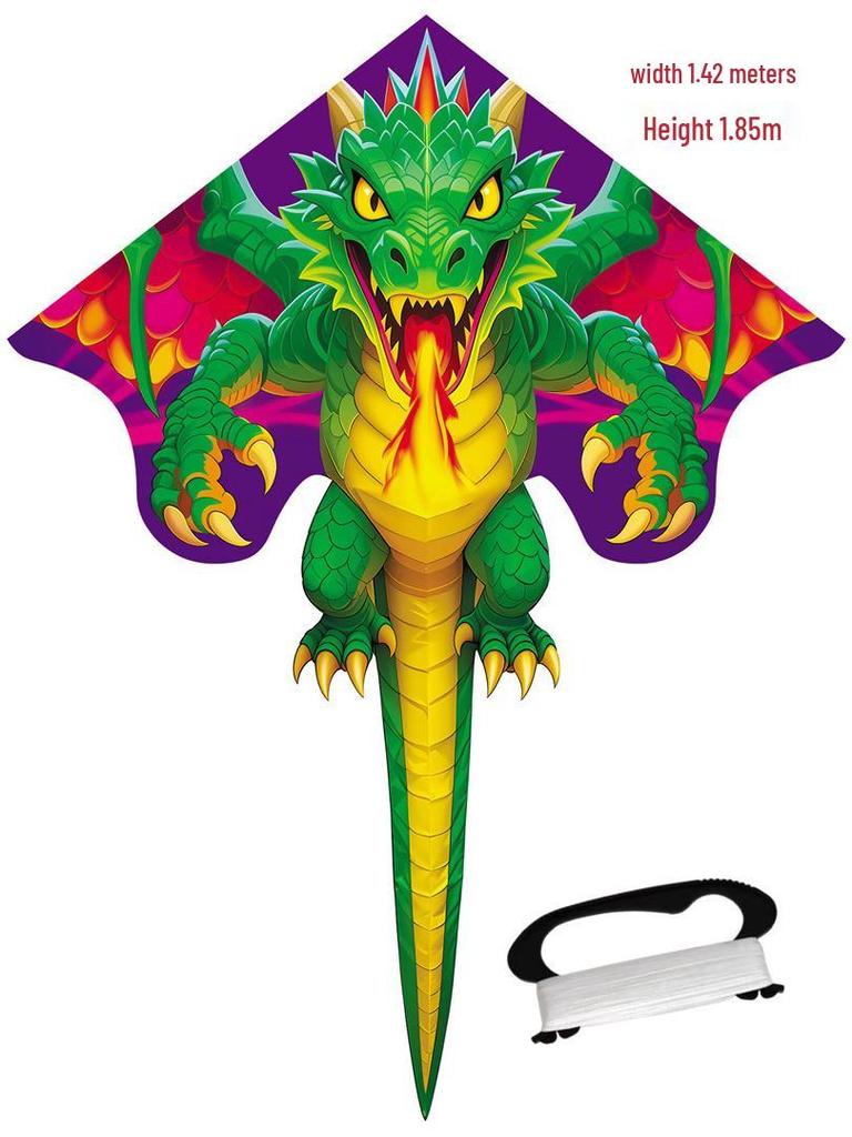 Children's Green Pterodactyl Dragon Kite - Popular Cartoon Dinosaur Design