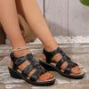 New Fish-mouth Shoes Wedge Heel Casual Plus-size One-strap Sandals