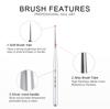 kads 15Pcs Nail Art Liner Brush Set French Lines Stripe Flower Painting Pen Drawing Brush Manicure Tools Silver Color Handle