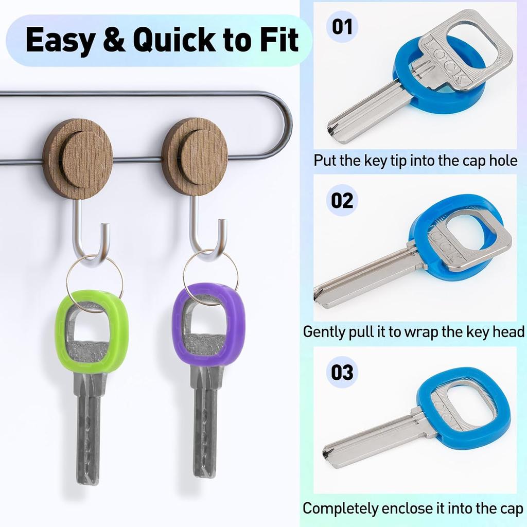 10–50 Stück Schlüsselabdeckungen aus hohlem Gummi, Schlüsselkappen, elastische Schlüsselkennungsabdeckungen, weiche Silikon-Schlüsselschutzmarker, Schlüsselzubehör