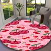 1pc Office Printed Round Carpet, Cherry Rug, Home Sofa Chair Mat For Christmas and Halloween Décor