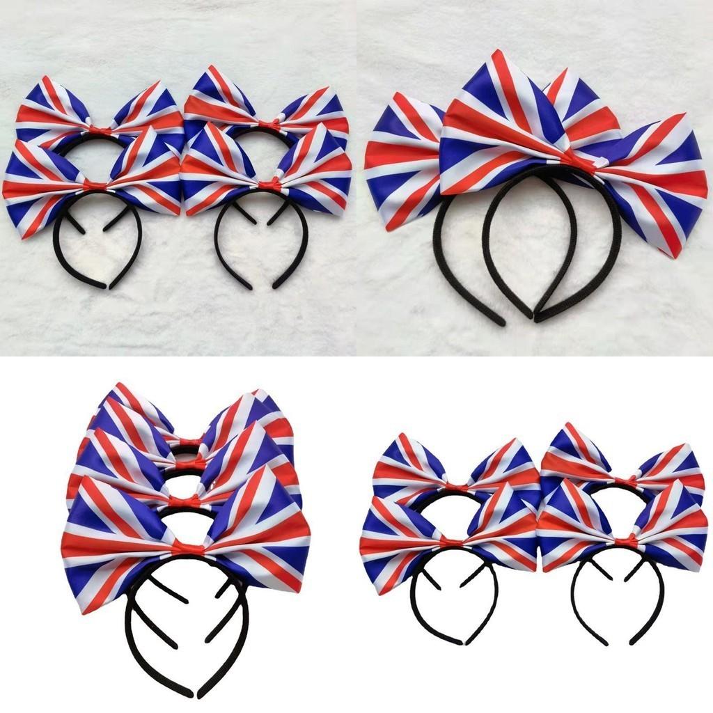 Stylish Union Jack Hairband Alice Headband With Large Bow Tie For Men And Women Platinum Jubilee