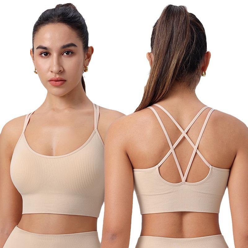 Plus Size Criss-Cross Back Sports Bra for Women - Shockproof, Casual, Fitness, Running, Yoga