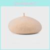 Fashionable Plush Retro Beret With Solid Color Design For Daily Seasons Cold