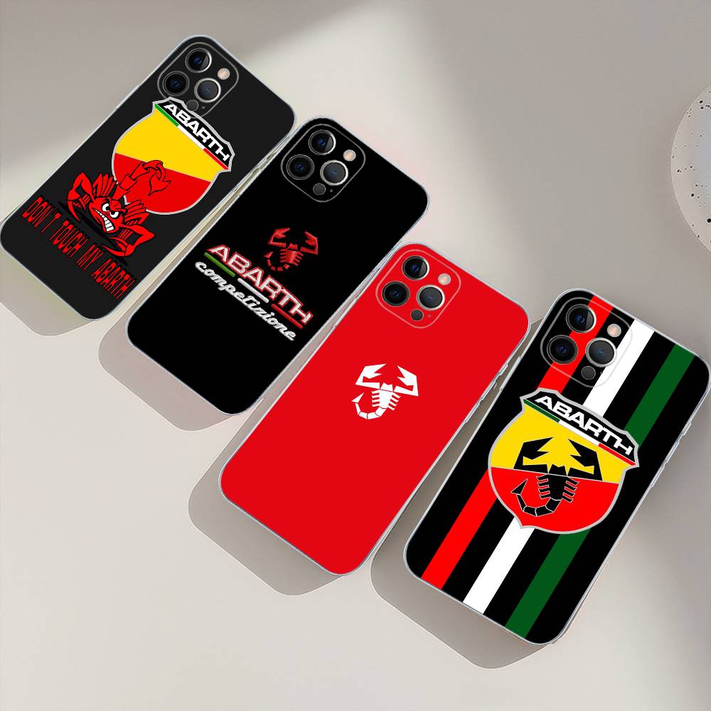 A-Abarth LOGO Transparent TPU Phone Case For IPhone 17 11 12 13 14 15 16 Pro Max 16 Plus Cover