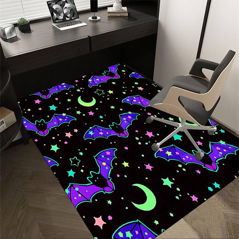 1PC Bat Moon Non-Slip Floor carpet, Office, family, bedroom, Studio - Large Area Rug, Vibrant Colors, Longlasting Material-X403
