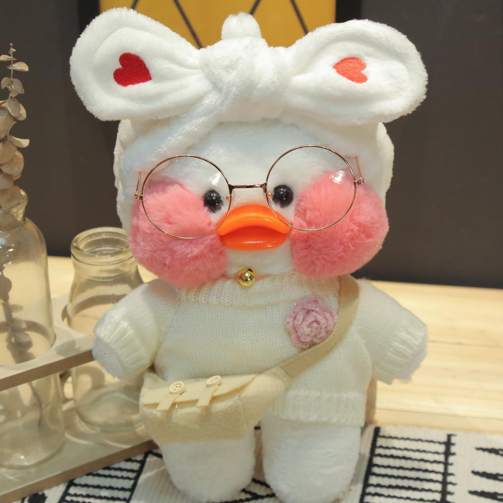 30cm Cartoon Cute Duck LaLafanfan Cafe Duck Plush Toy Stuffed Soft Kawaii Duck Doll Animal Pillow Birthday Gift for Kids Children