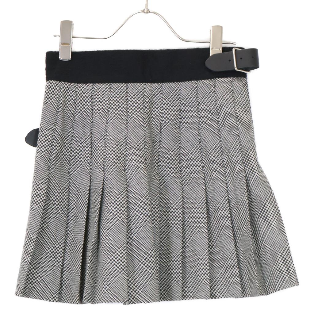 O’Neil of Dublin B12738W Grey Wool Glen Check Belt Mini Skirt Skirt 36 grayUsed